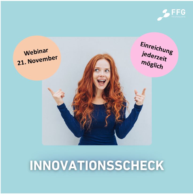 Auf der Abbildung sieht man eine Frau mit erhobenen Händen und dem Hinweis zum Webinar.