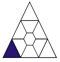Detail des obigen Dreiecks, das die linke untere Ecke hervorhebt.