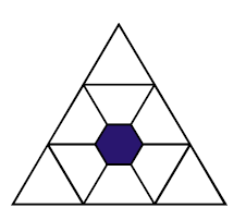 Detail des obigen Dreiecks, das einen zentralen Kreis hervorhebt.