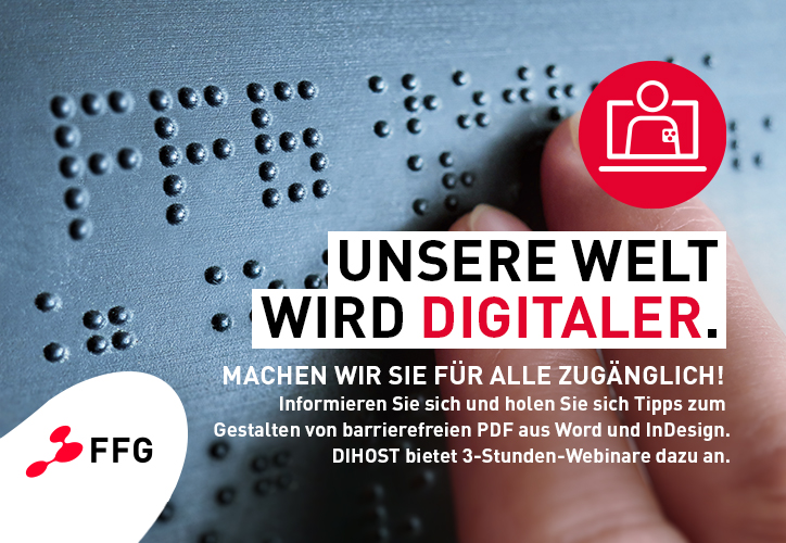 Unsere Welt wird digitaler. Machen wir sie für alle zugänglich. Hand mit Braille-Schrift