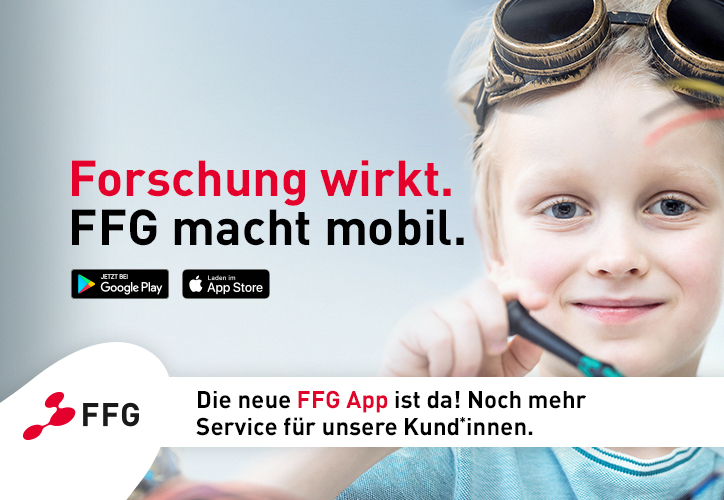 Forschung wirkt. FFG macht mobil. Die neue FFG App ist da! Noch mehr Service für unsere Kund*innen.