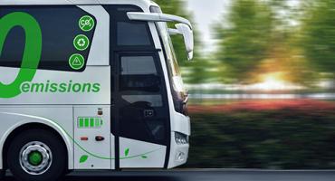 Electric bus on the road. Credit: iStock
