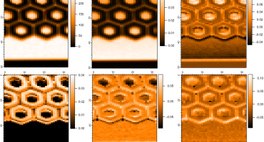 Luminiszensbilder zeigen Halbleiterstrukturen auf einem Halbleiterchip aus Siliciumcarbid